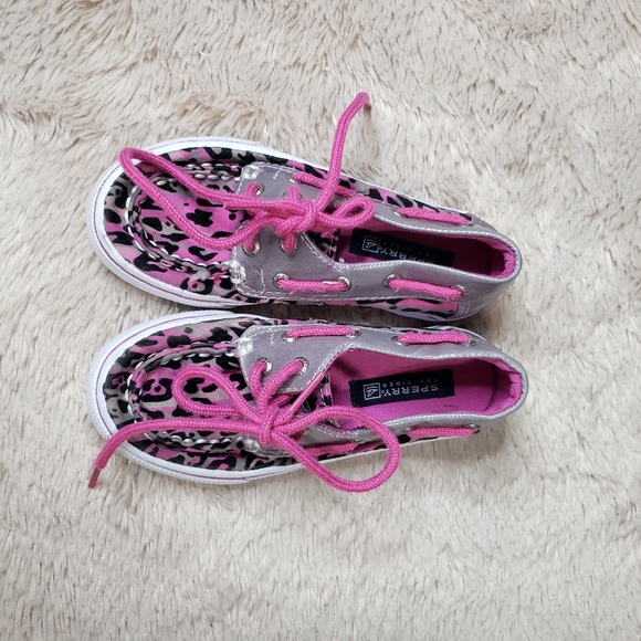 Sperry Bahama stone pink plaid leopard print shoes - Picture 5 of 8